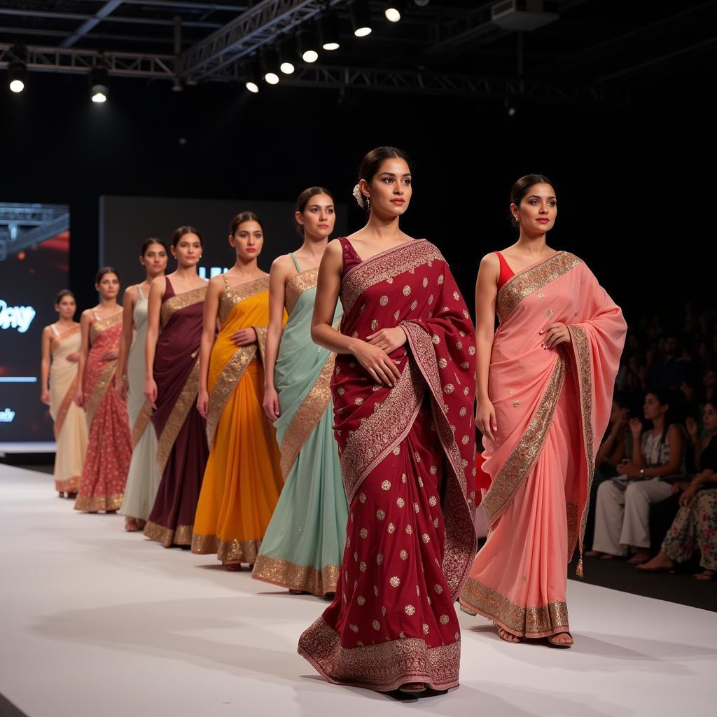 Stitched Saree Fashion Show Pakistan