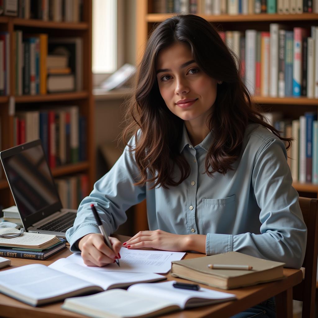 Student Studying for Pakistan Studies Exam