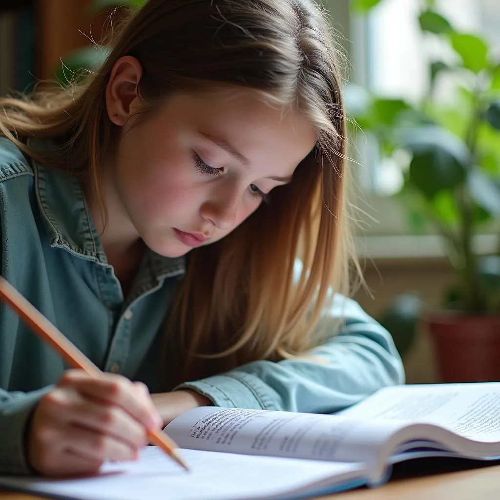 Student Analyzing Past Papers