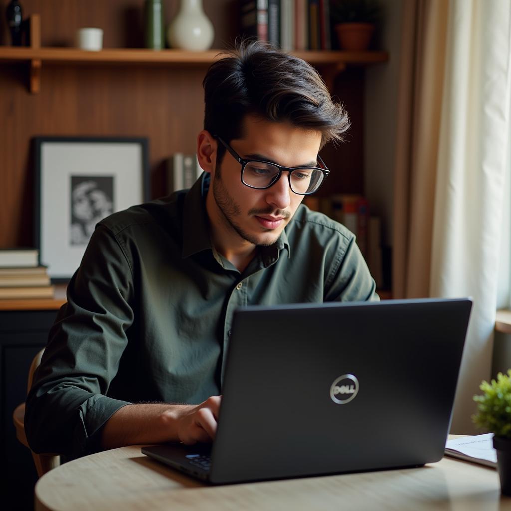 Student Using Dell Laptop