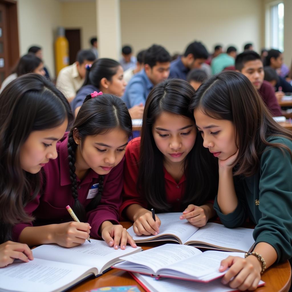 Students in Pakistan Preparing for Exams