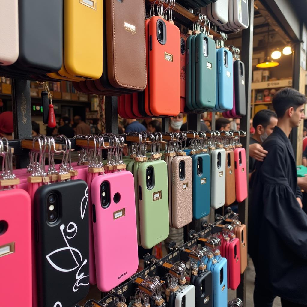 Stylish Mobile Covers in Pakistan Displayed in a Shop