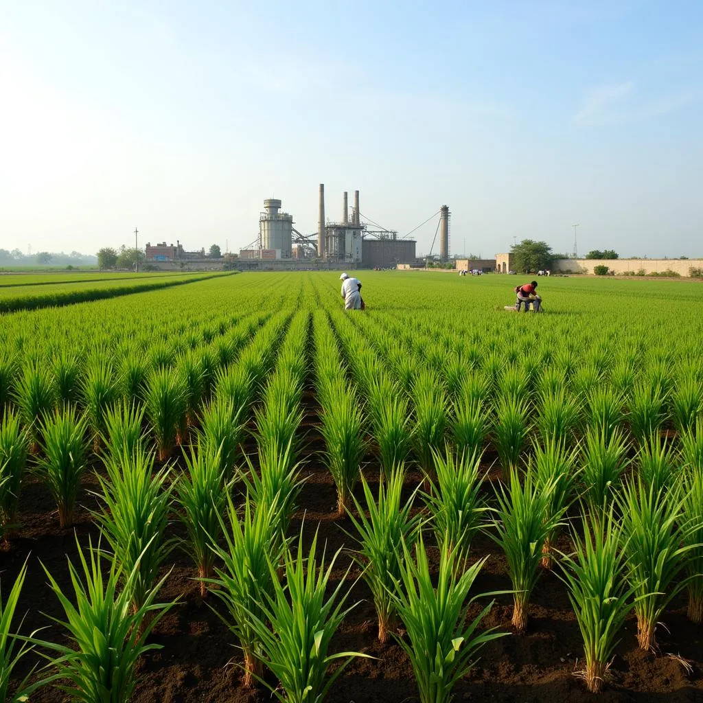 Vast sugarcane field in Pakistan