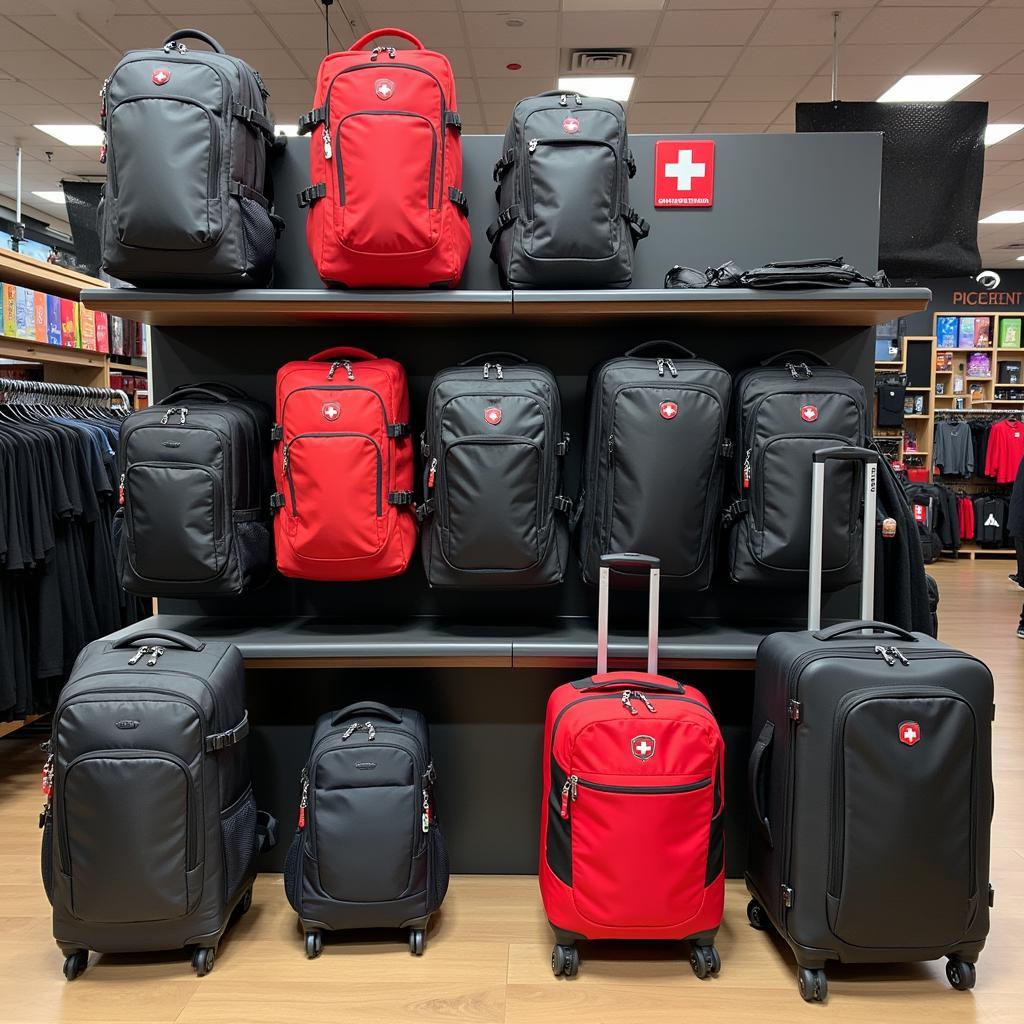 Swiss Gear Bags Displayed in a Retail Store