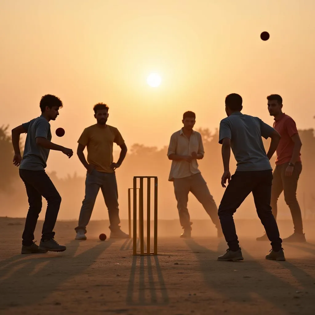 Tape ball cricket match in Pakistan