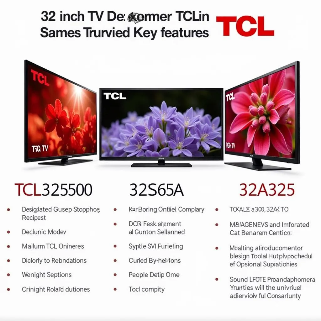 TCL 32 inch Smart TV Models Display