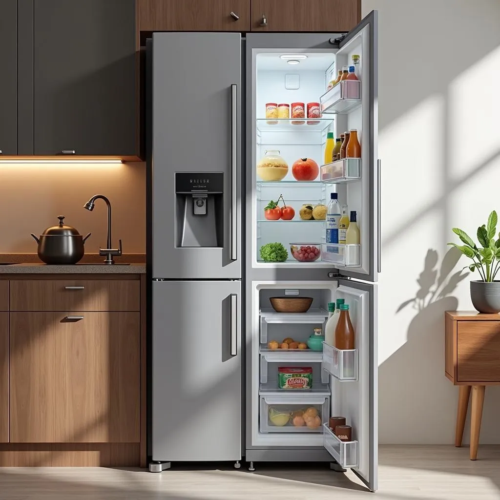 Top Freezer Refrigerator in a Modern Kitchen