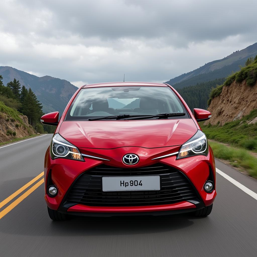 Toyota Yaris on Pakistani Road