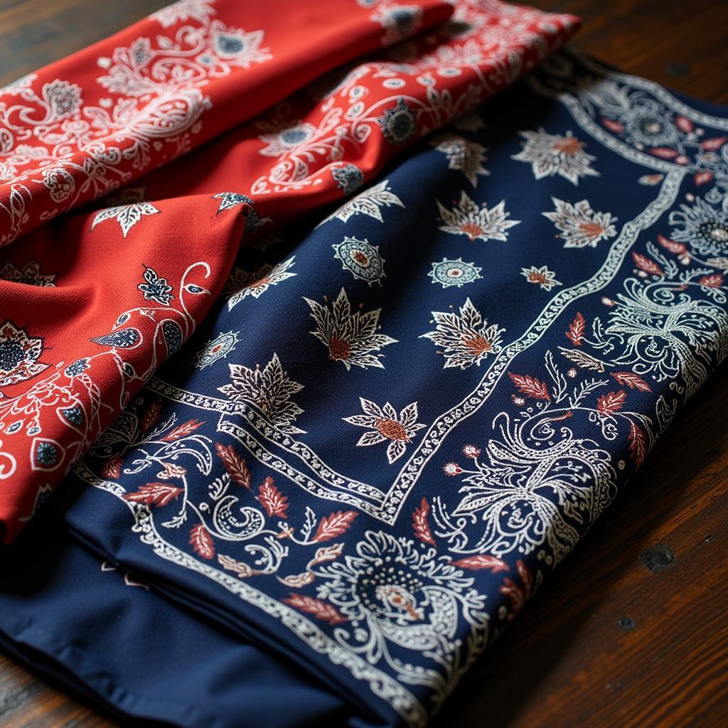 Bandanas with traditional Pakistani patterns