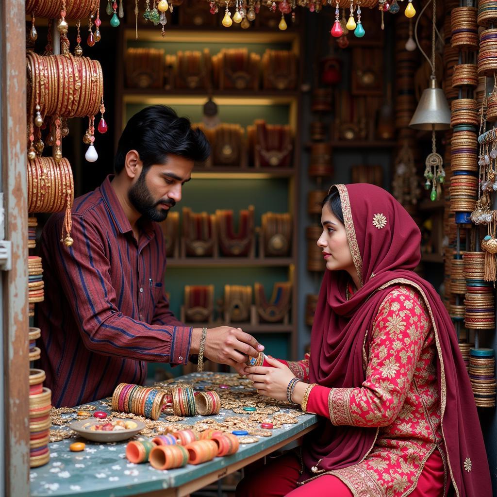 Traditional Bangle Shop in Pakistan