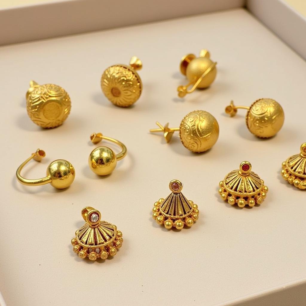 Examples of traditional Pakistani gold stud designs