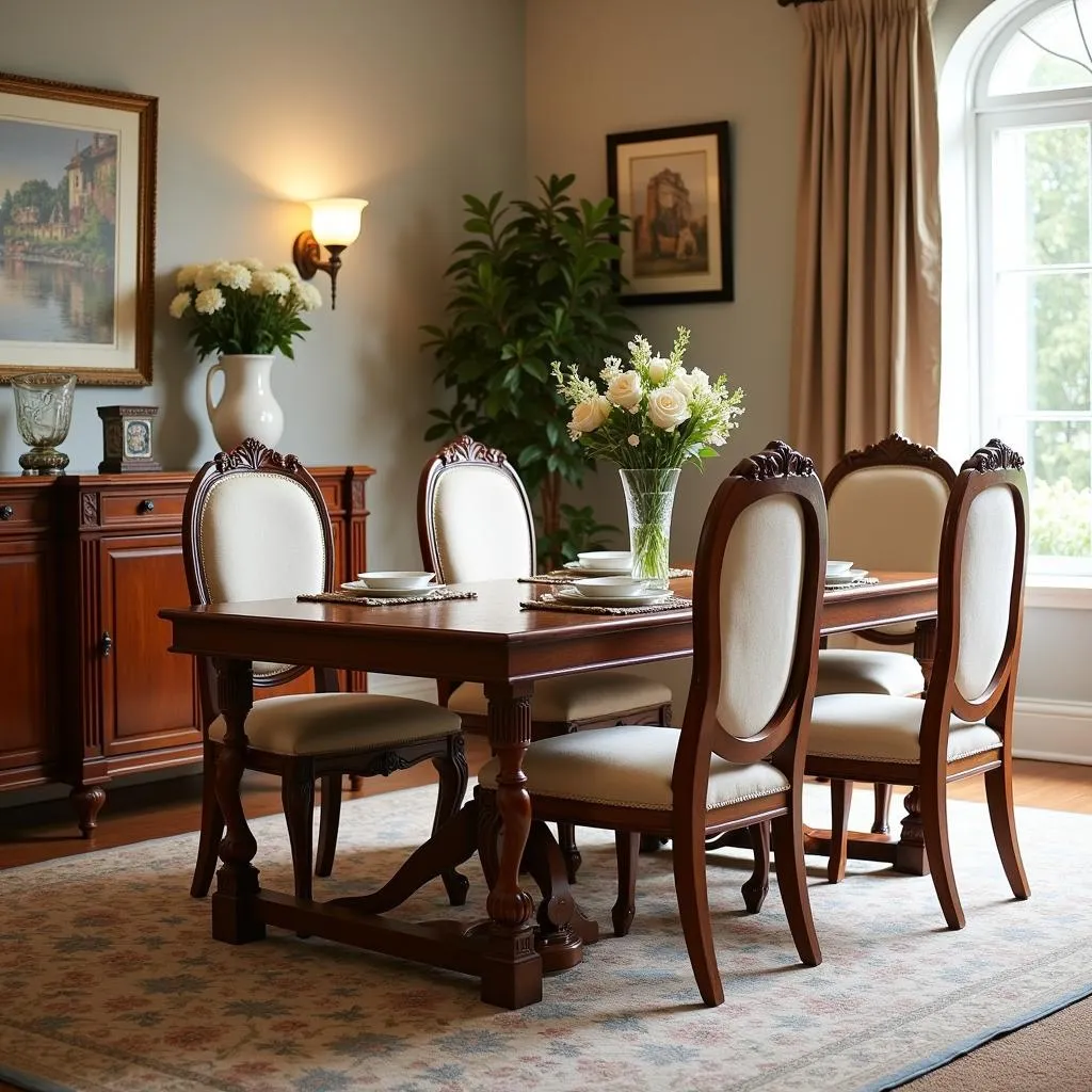 Traditional Wooden Dining Table in Pakistan