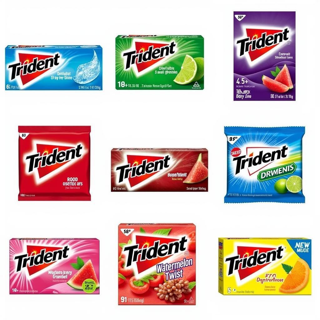 A variety of Trident gum flavors and packs in Pakistan