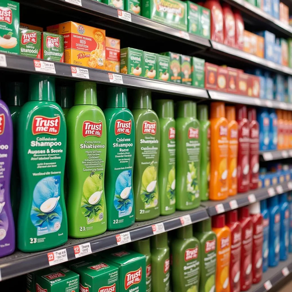 Trust Me Shampoo Display in Pakistani Stores