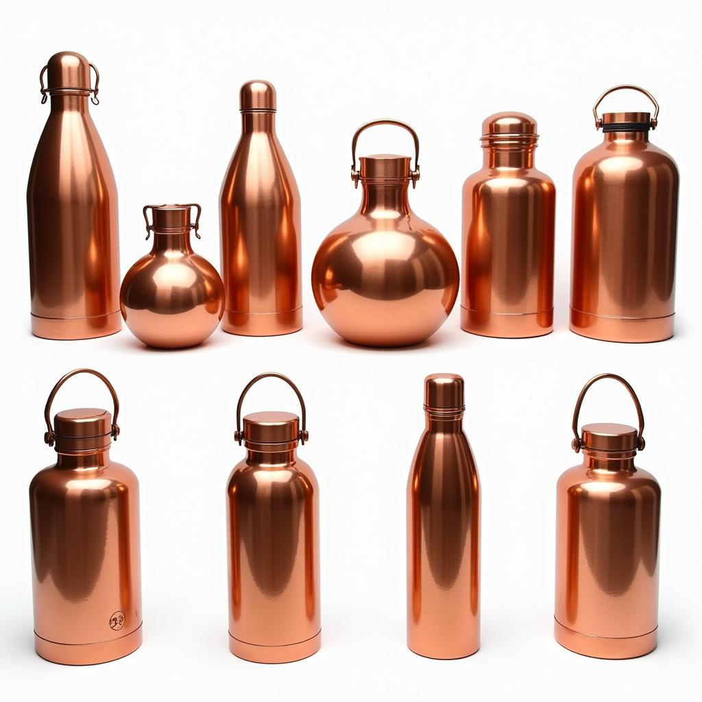 Different types of copper water bottles