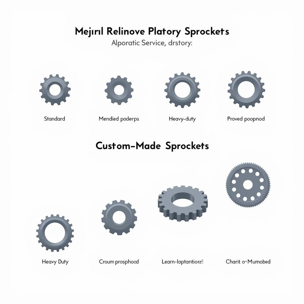 Different types of service chain sprockets