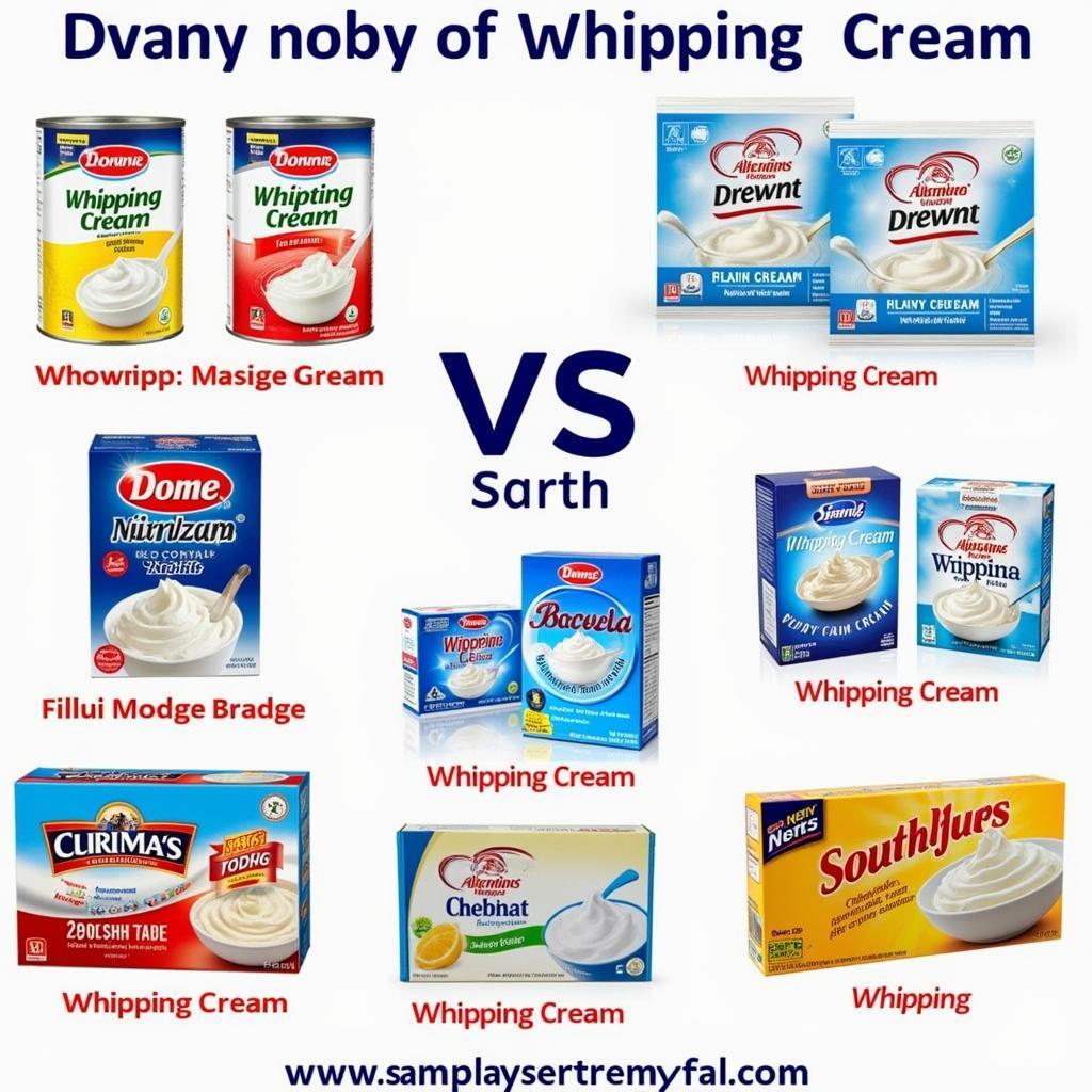 Different types of whipping cream in Pakistan