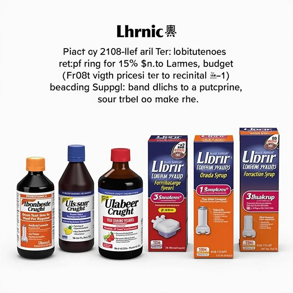 A close-up shot of various cough syrup bottles, showcasing both branded and generic options. The image highlights the different packaging sizes and price variations available in the market.