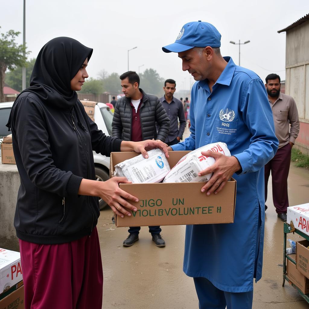 UN Volunteers providing disaster relief in Pakistan