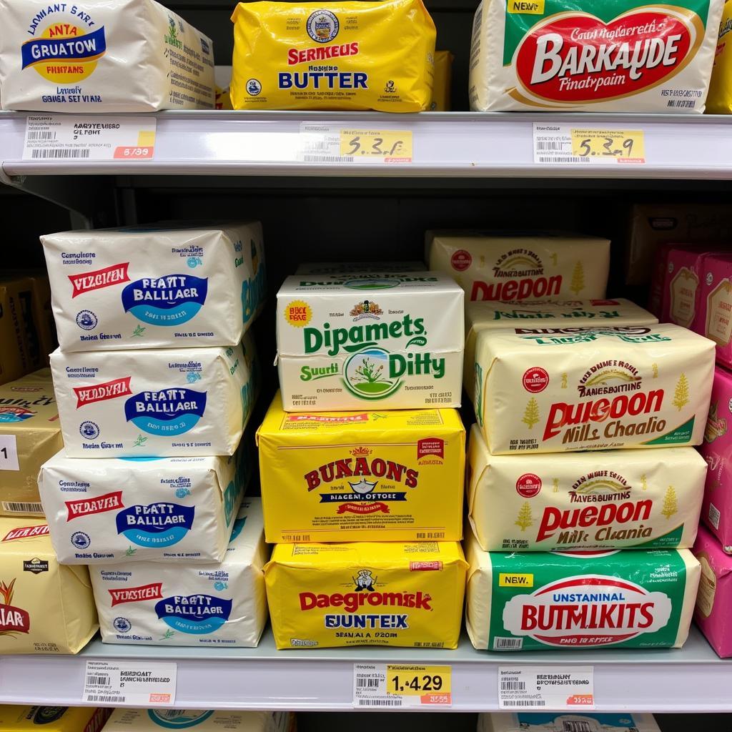 Unsalted Butter on a Supermarket Shelf in Pakistan