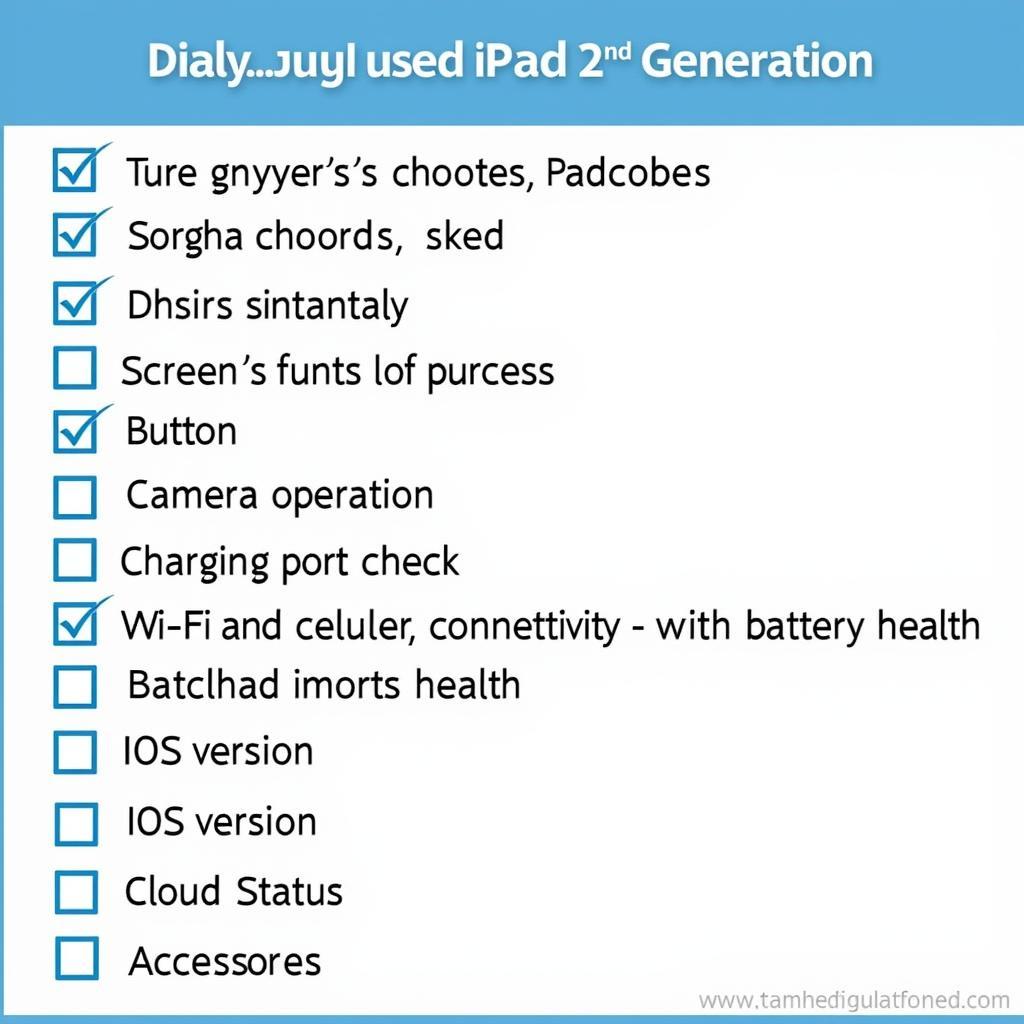 Used iPad 2nd Generation Checklist