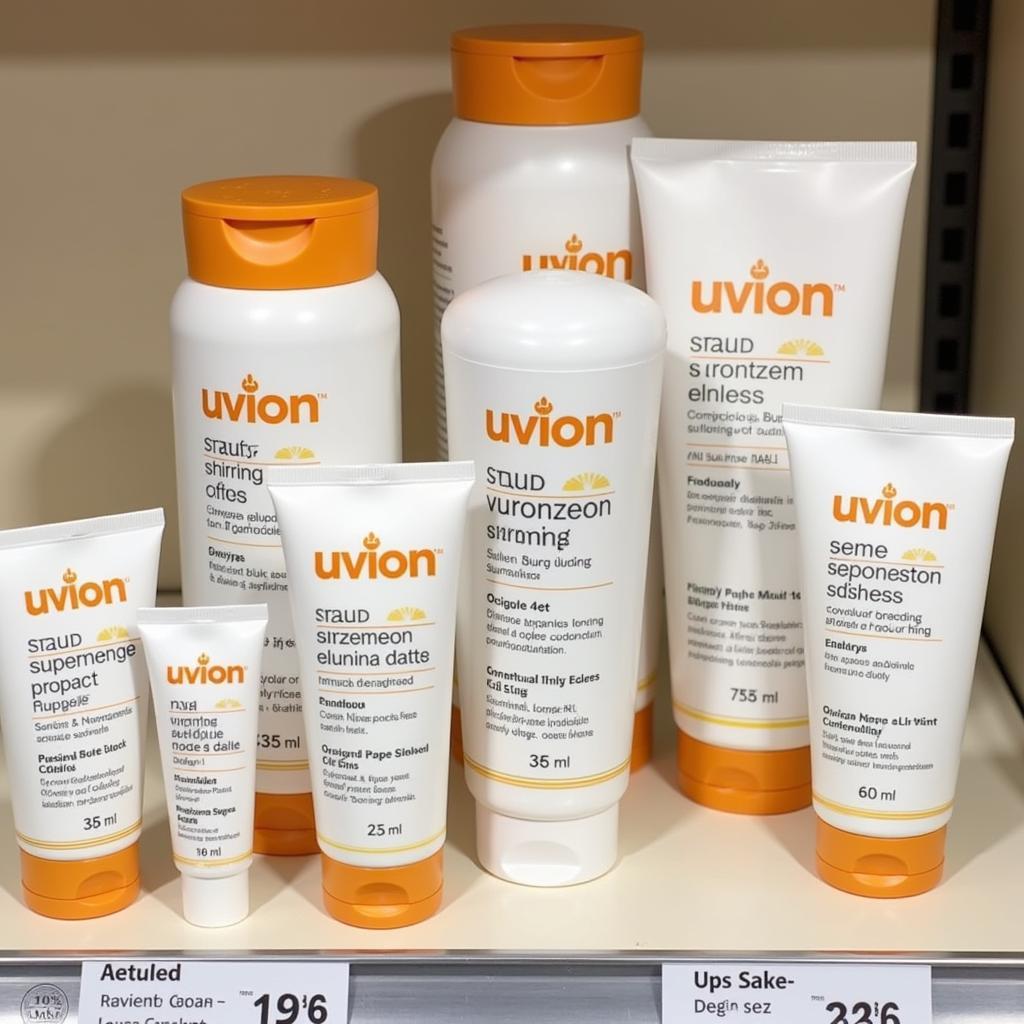 Uvion Sunblock Products Display