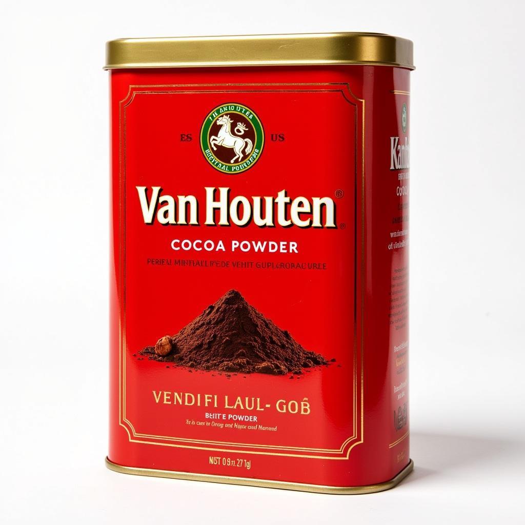 Van Houten cocoa powder in its signature tin