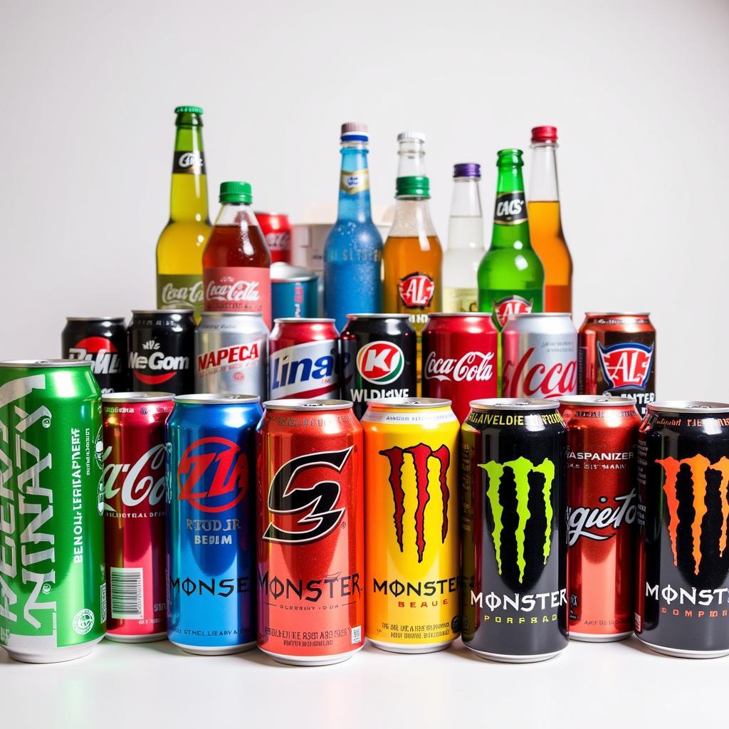 Assortment of energy drink options