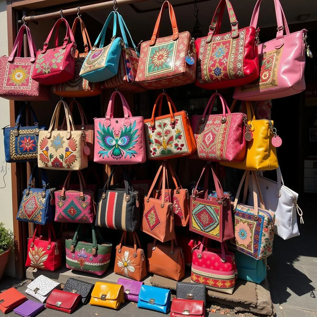 Variety of Handbags Displayed in a Shop in Pakistan