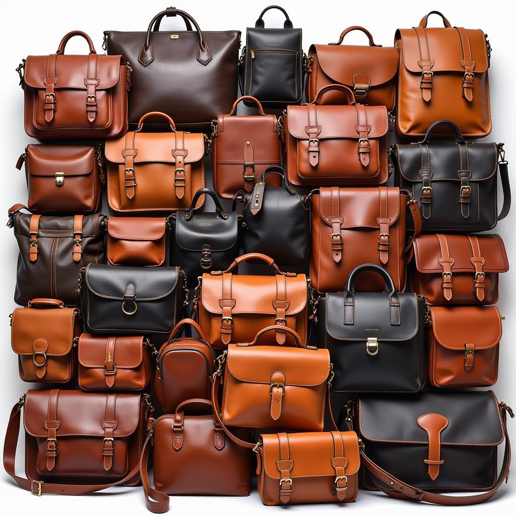 Display of Diverse Leather Bags in Pakistan