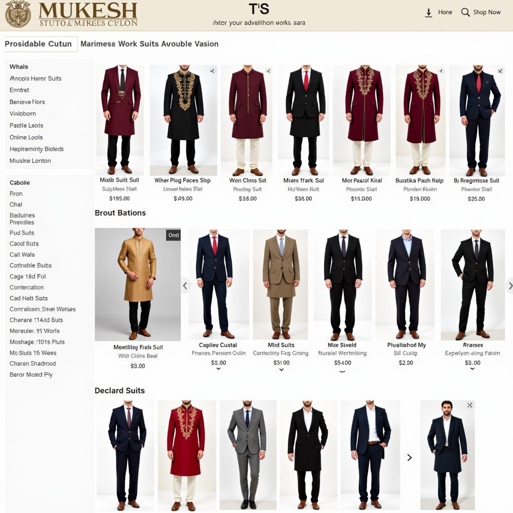 Online Selection of Mukesh Suits