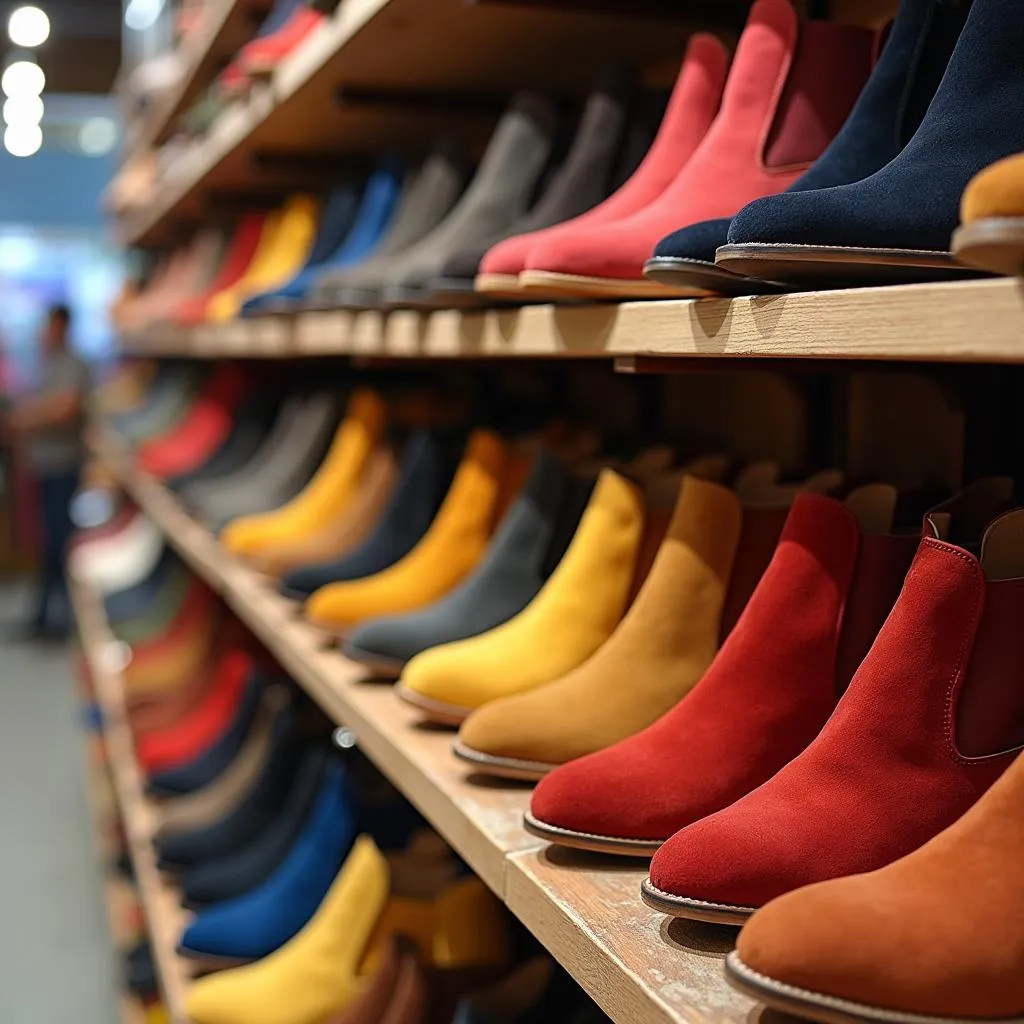 Suede Shoe Display