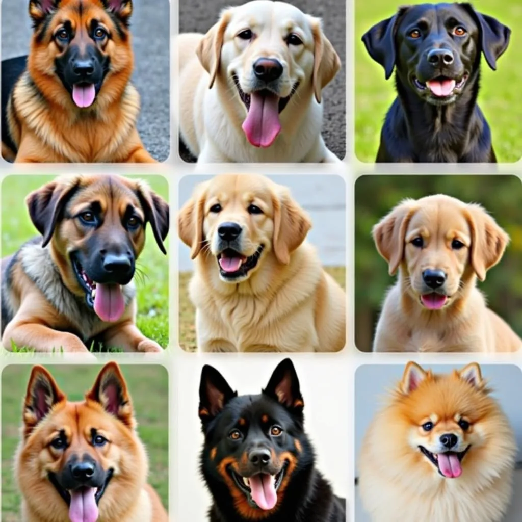 Different dog breeds commonly found in Peshawar