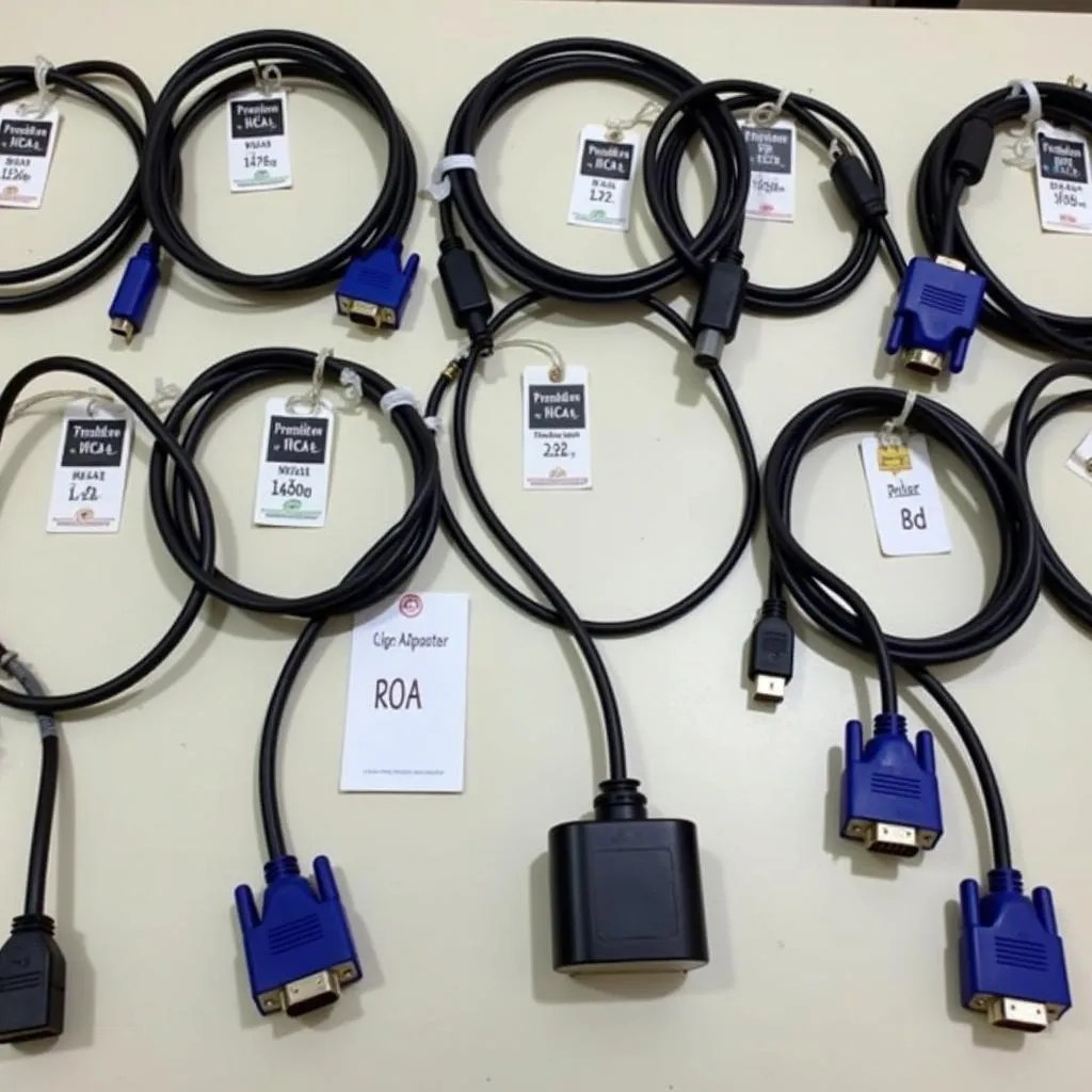 Different types of VGA cables with Pakistani Rupee price tags