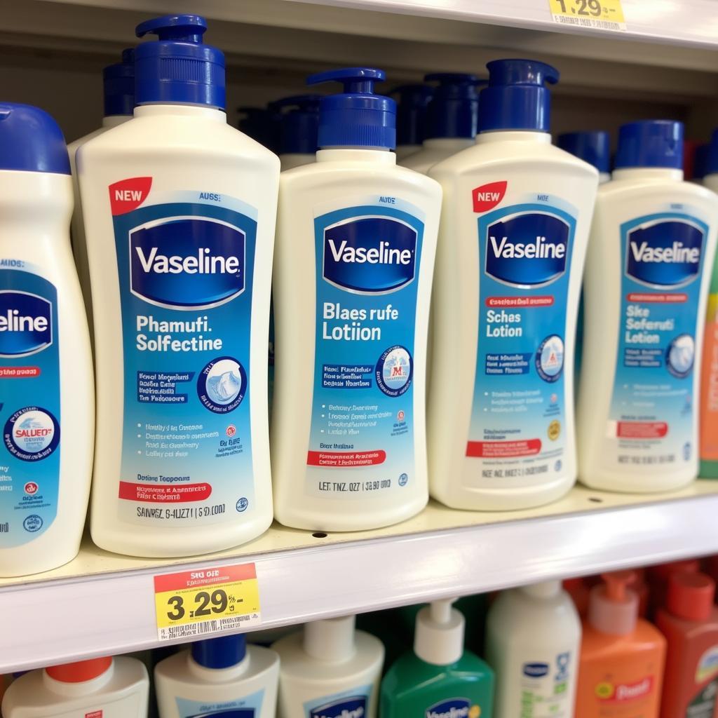 Vaseline Lotion on Pharmacy Shelf