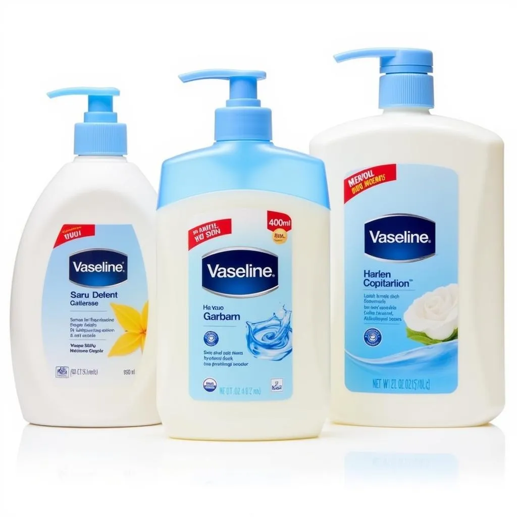 Vaseline lotion variety on display