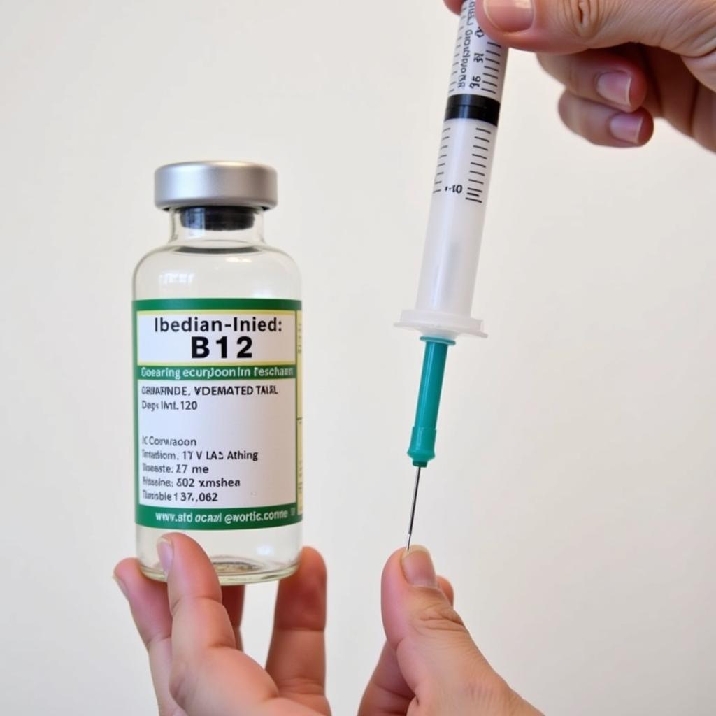 Vitamin B12 Injection Vial and Syringe