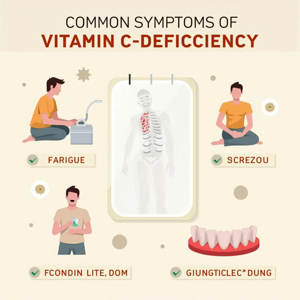 Common symptoms of vitamin C deficiency