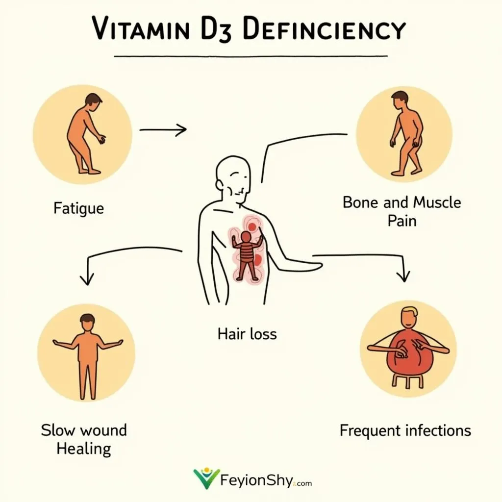 Vitamin D3 deficiency symptoms