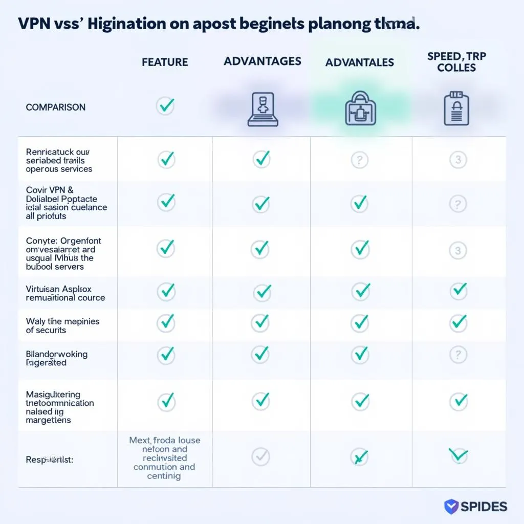 Comparison Chart of VPN and Proxy Services