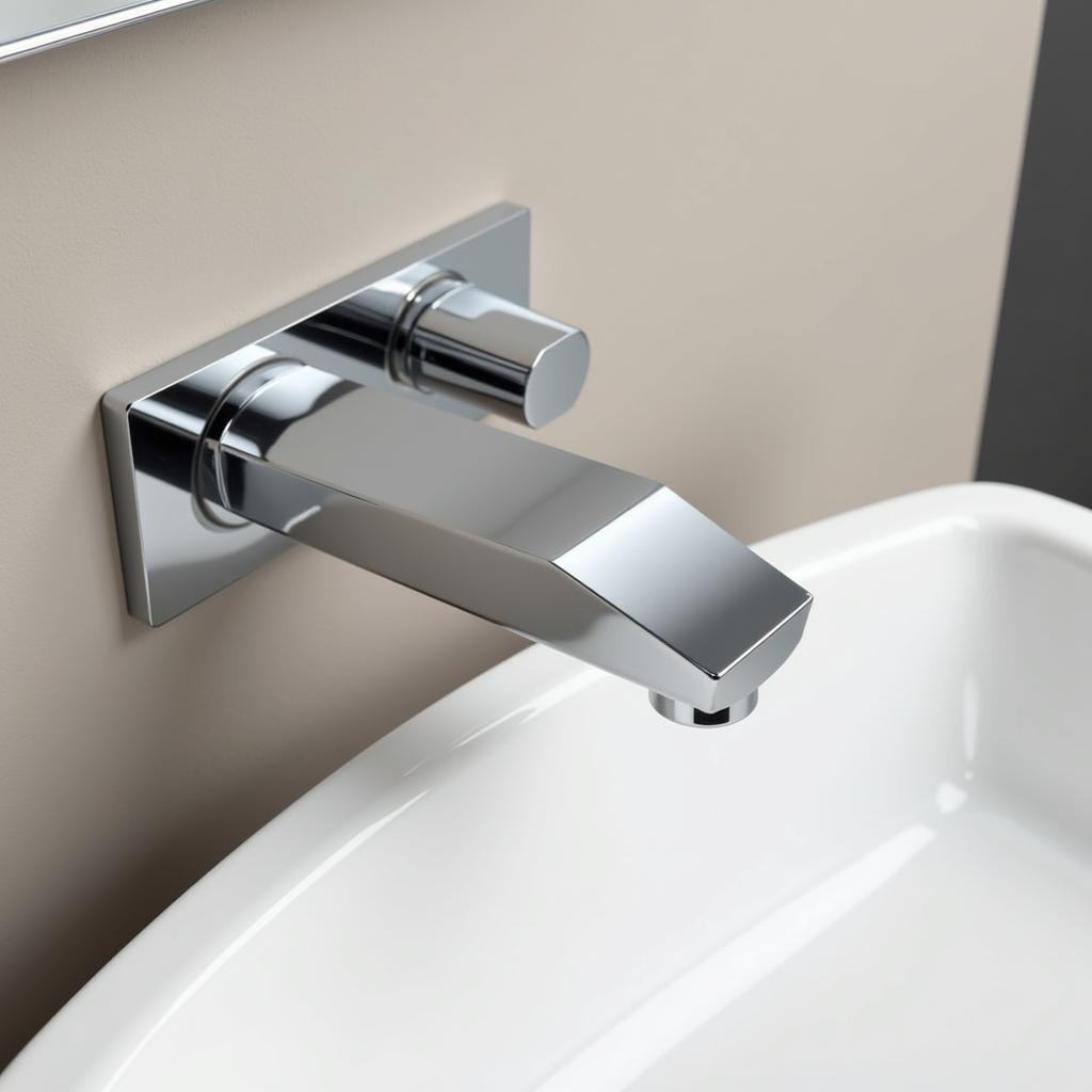 Modern Wall Mounted Basin Mixer in a Pakistani Bathroom