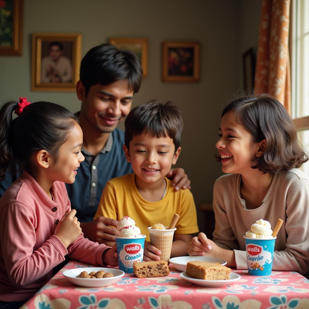 Family Enjoying Walls Ice Cream in Pakistan