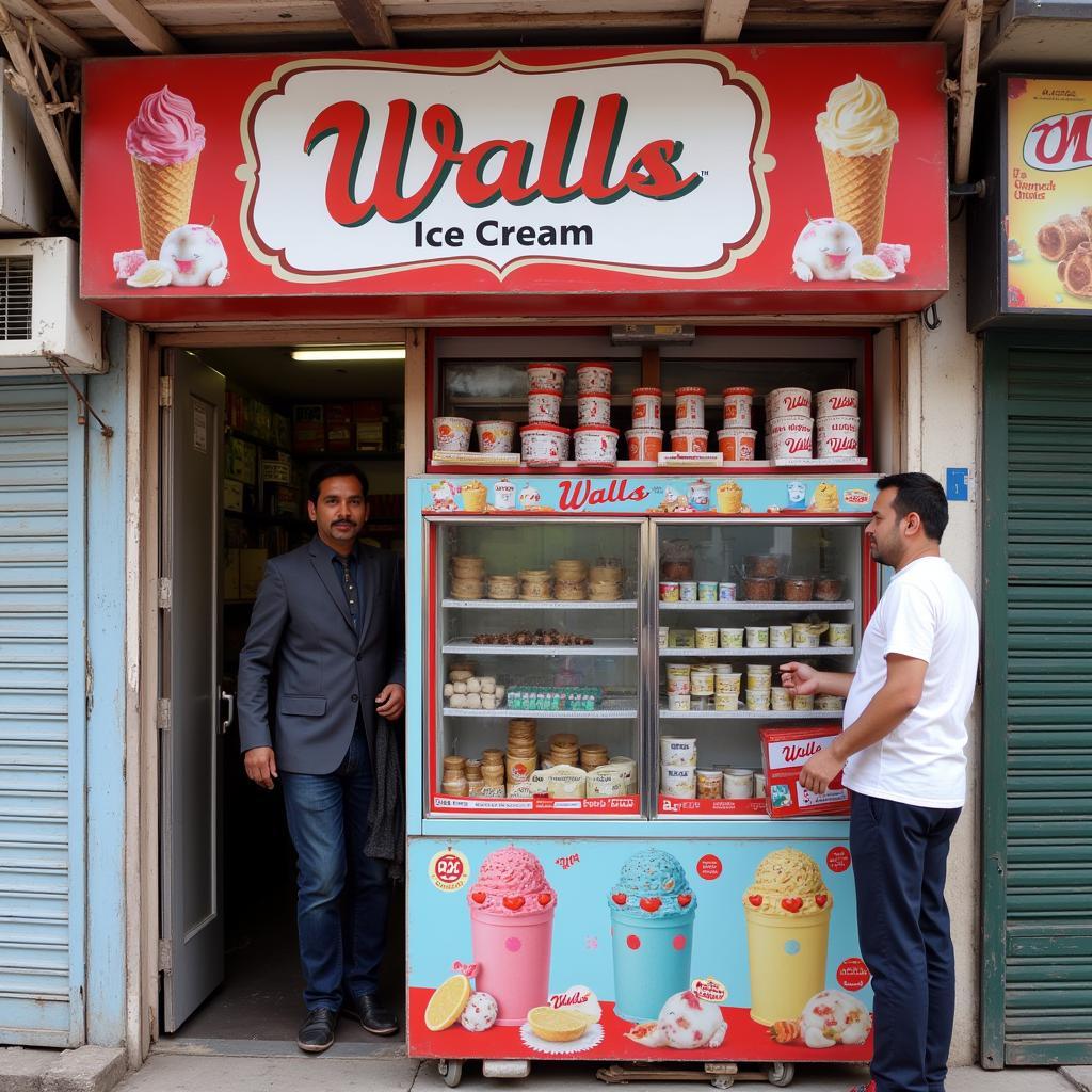 Walls Ice Cream Display in a Pakistani Shop