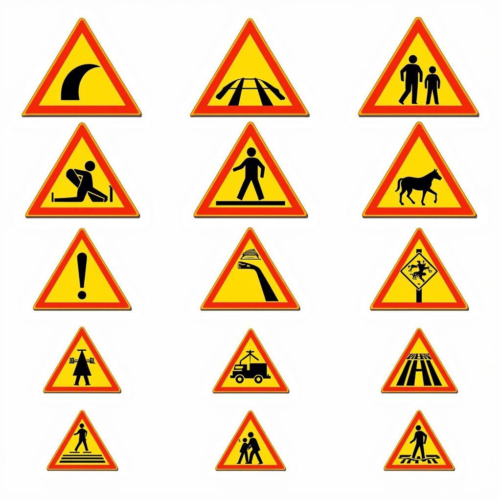 road signs indicating potential dangers