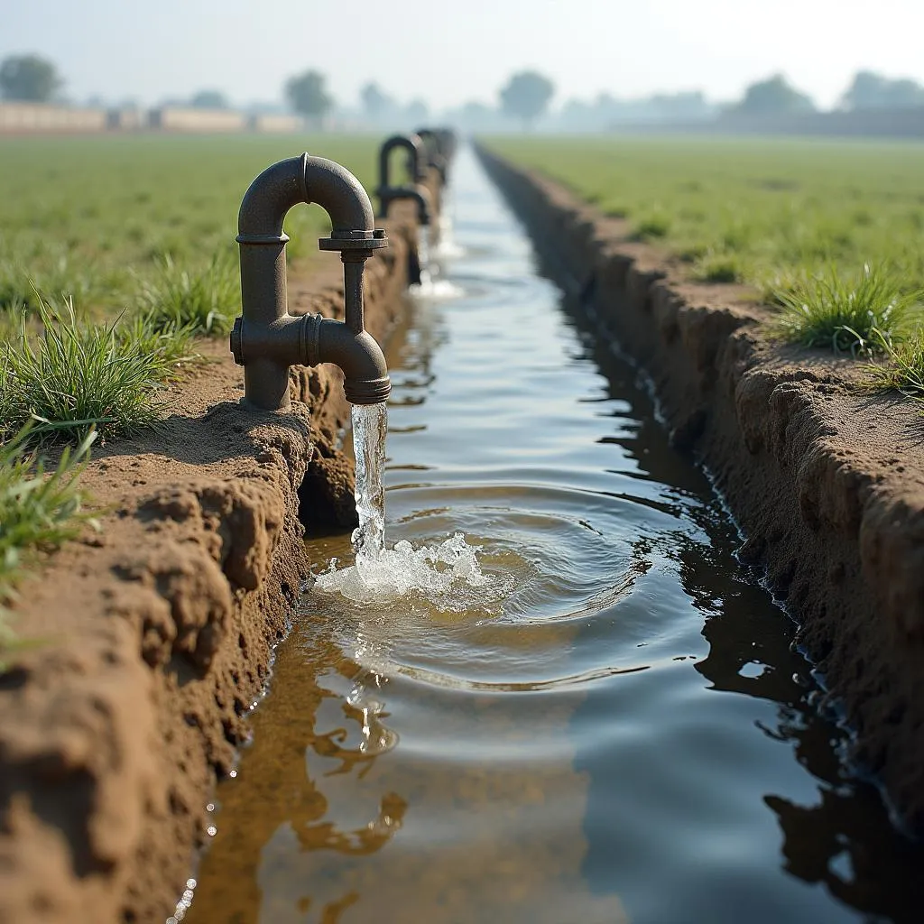 Depiction of Inefficient Irrigation Systems in Pakistan