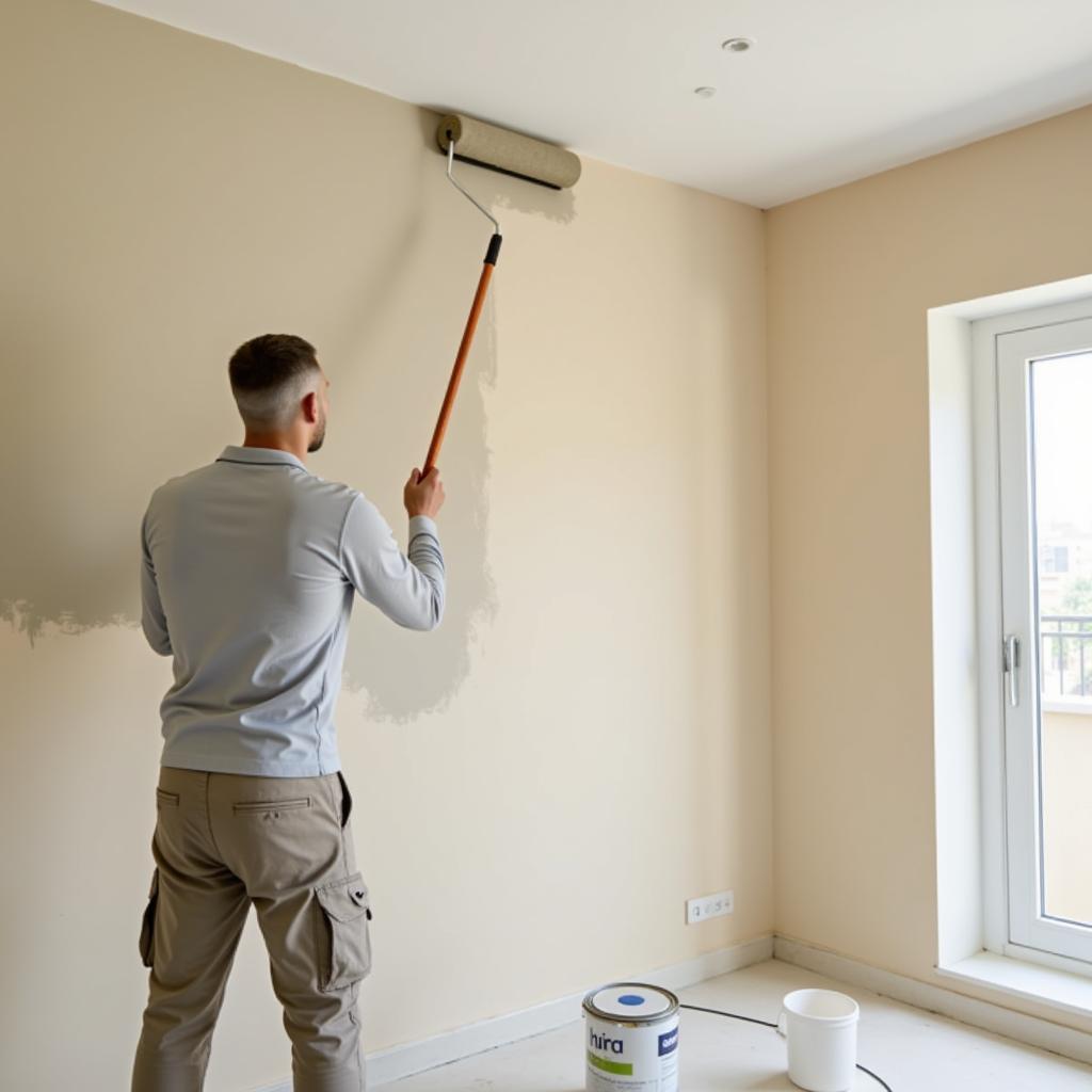 Applying Water Matt Paint in a Pakistani Home