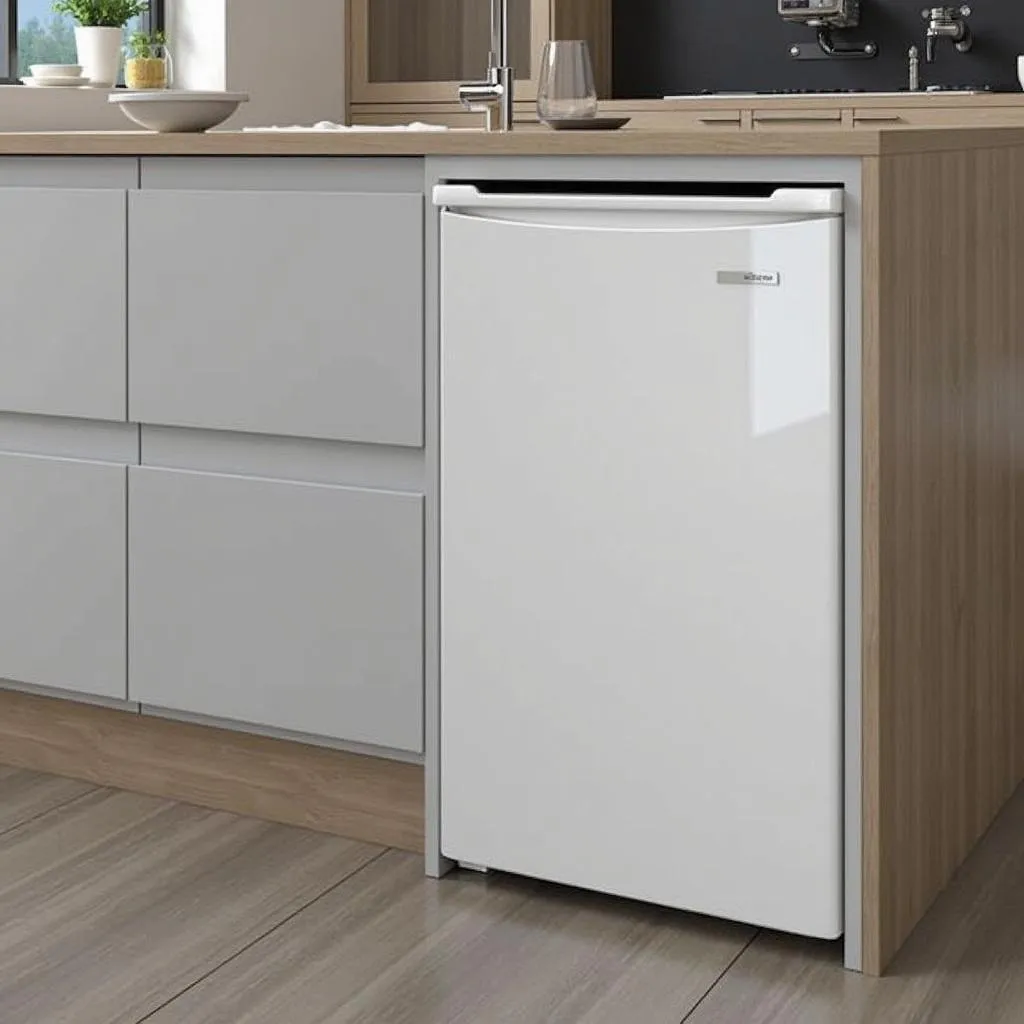 Modern design of a Waves deep freezer 315 in a kitchen setting