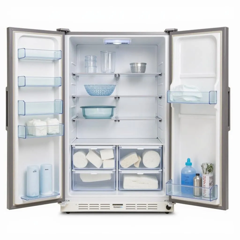 Spacious interior compartments of a Waves deep freezer 315