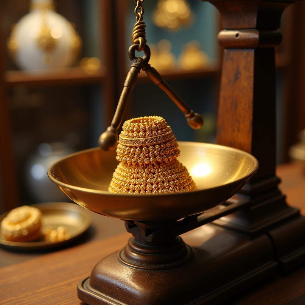 Weighing a Gold Kara in Pakistan