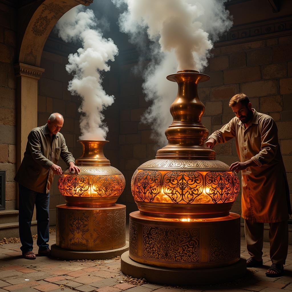 Traditional White Oud Attar Distillation Process in Pakistan